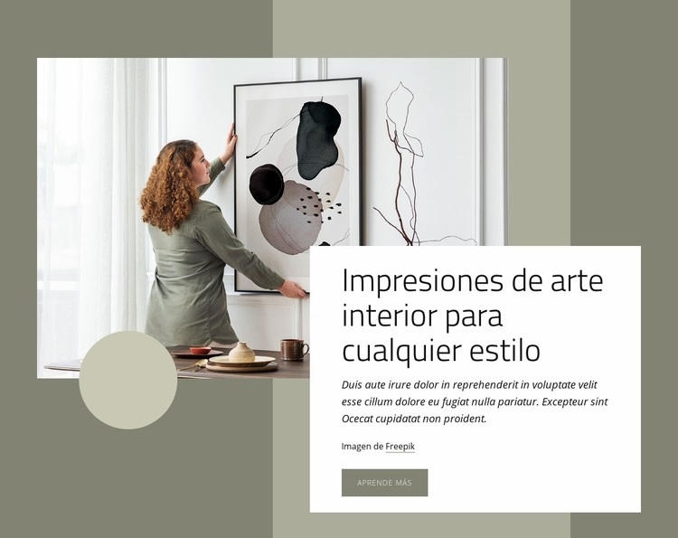 Láminas para cualquier estilo Maqueta de sitio web