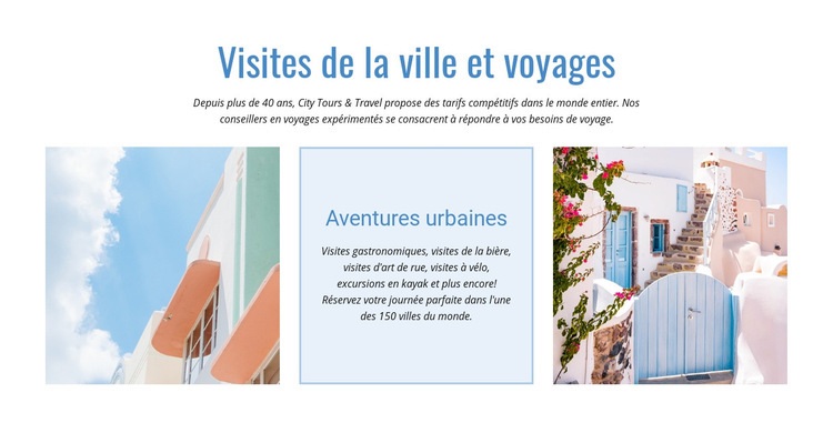 Visites de la ville et voyages Conception de site Web