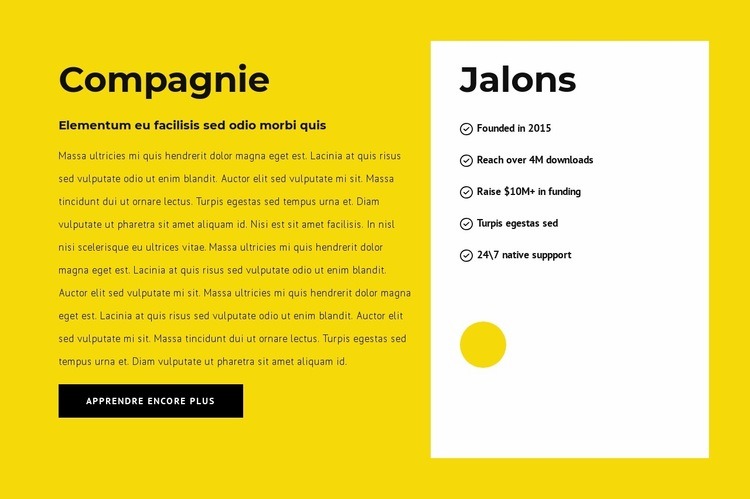 Jalons de l'entreprise Conception de site Web