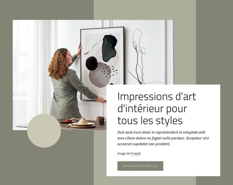 Impressions d'art pour tous les styles Modèle CSS