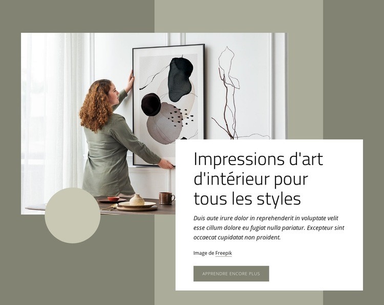 Impressions d'art pour tous les styles Modèle HTML5