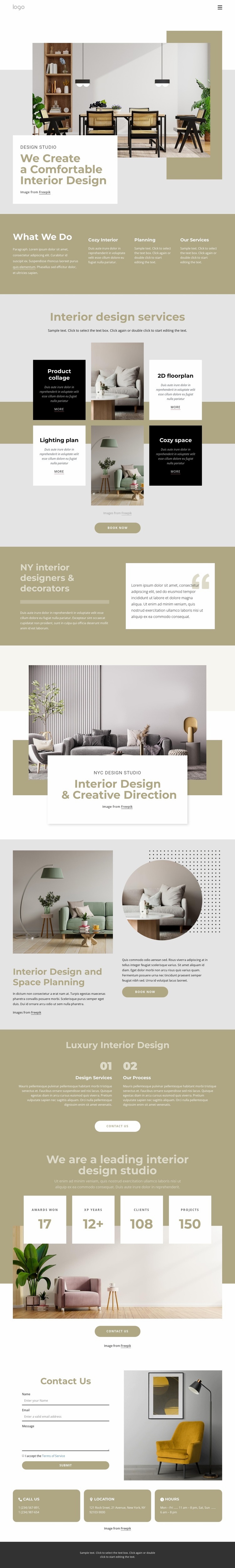 We create a comfortable interiors Homepage Design