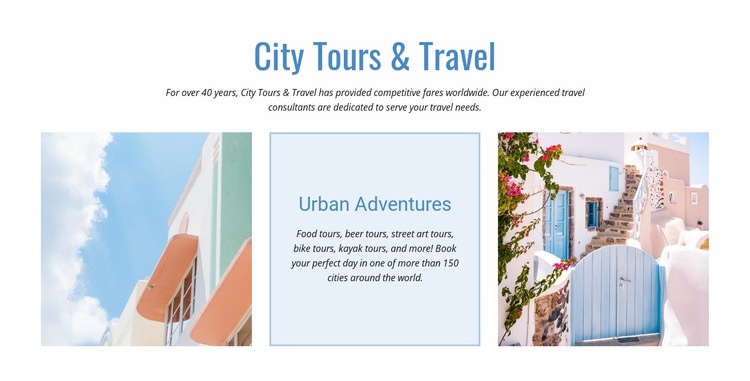 Városi túrák és utazás Html Weboldal készítő