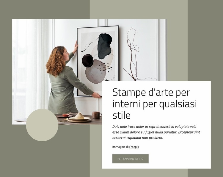 Stampe d'arte per qualsiasi stile Costruttore di siti web HTML