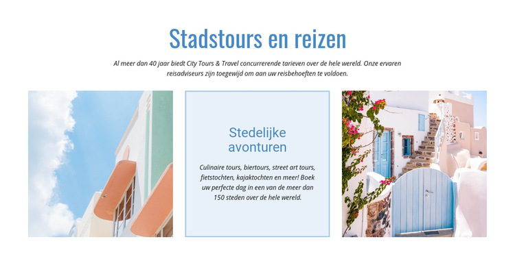 Rondleidingen door de stad en reizen Website sjabloon