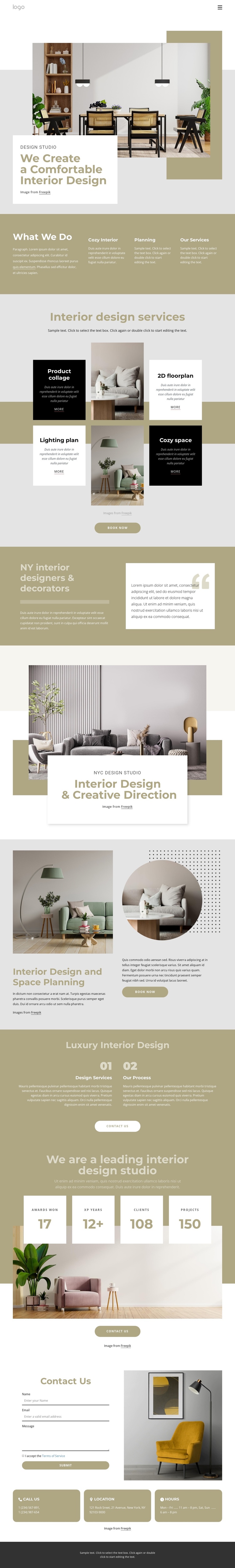 We create a comfortable interiors One Page Template