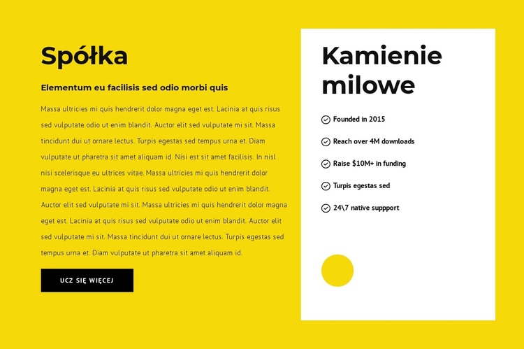 Kamienie milowe firmy Motyw WordPress