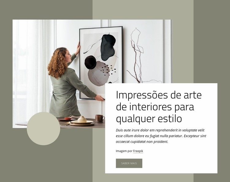 Impressões de arte para qualquer estilo Construtor de sites HTML