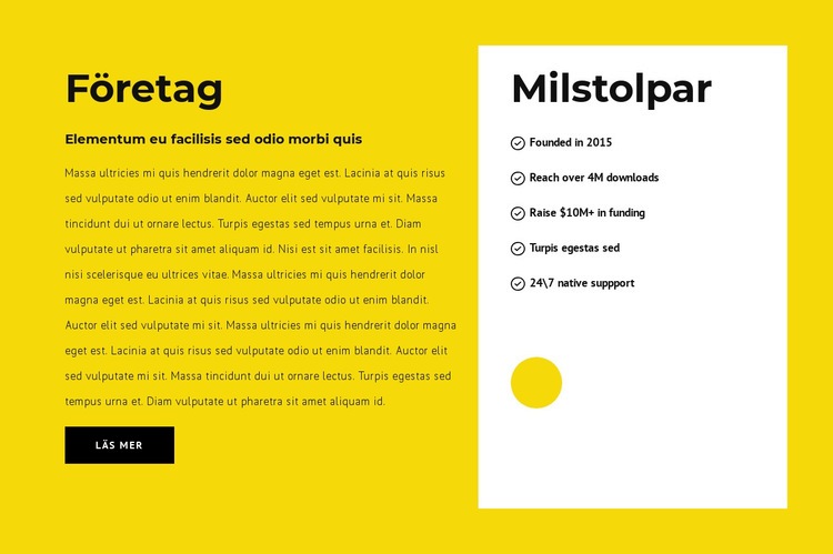 Företagets milstolpar HTML-mall