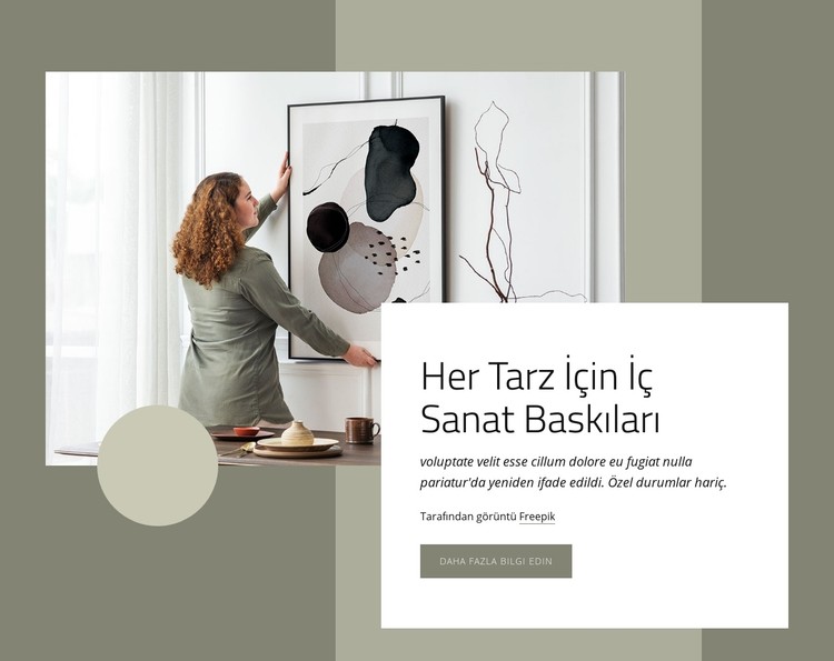 Her tarz için sanat baskıları CSS Şablonu