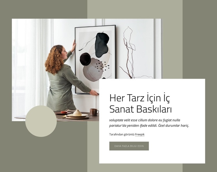 Her tarz için sanat baskıları Html Web Sitesi Oluşturucu