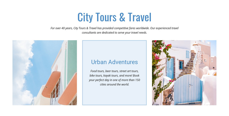 City tours and travel  Web Page Design