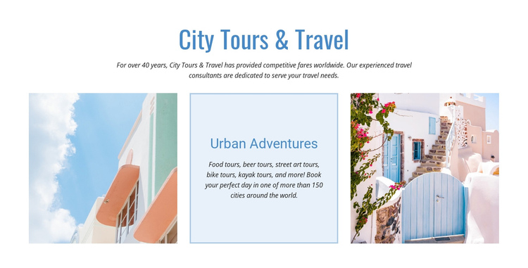 City tours and travel  Website Builder Software