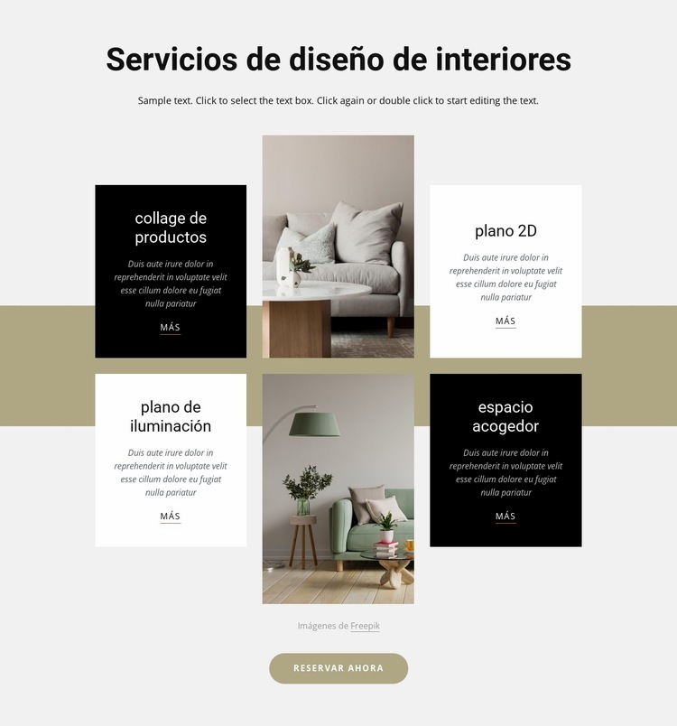empresa de diseño de interiores Maqueta de sitio web