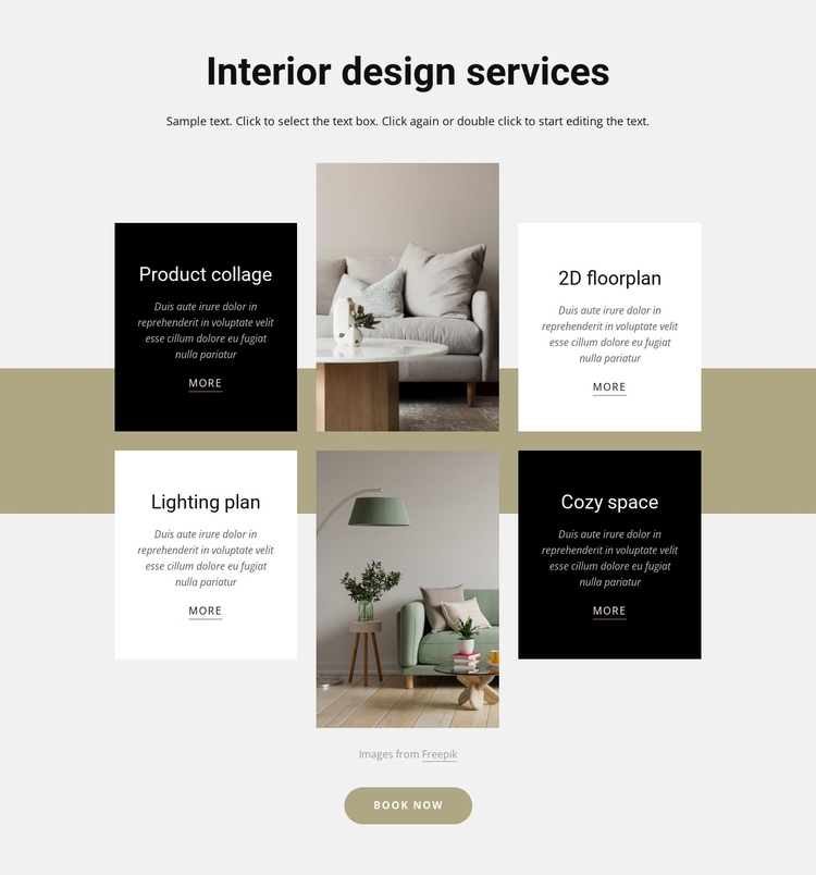 Interior design firm One Page Template