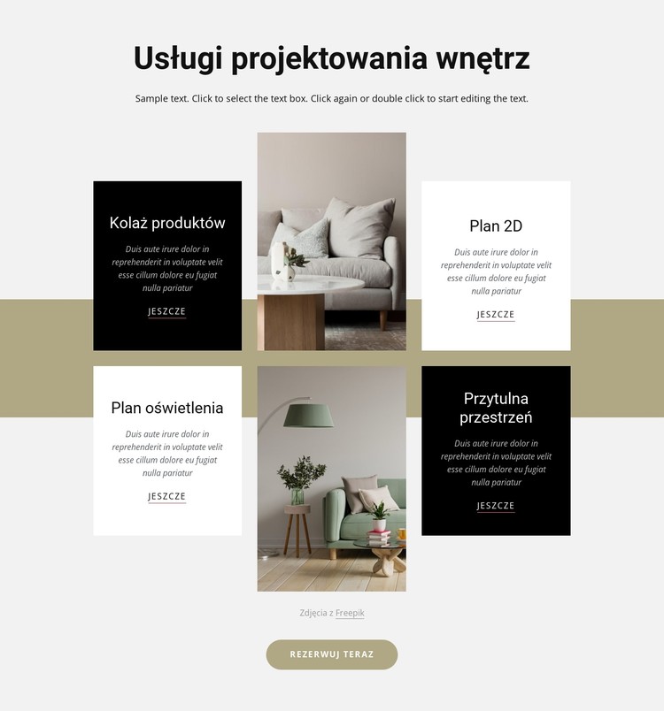 Firma zajmująca się projektowaniem wnętrz Szablon CSS