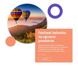 Najbardziej Kreatywny Jednostronicowy Szablon Dla Festiwal Balonów Na Gorące Powietrze