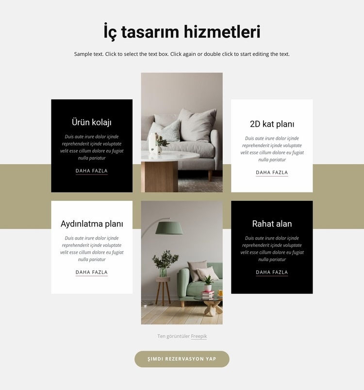 İç tasarım firması Html Web Sitesi Oluşturucu