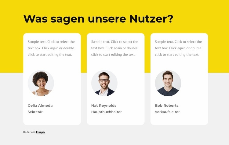 Unsere Kundenbewertungen Website Builder-Vorlagen