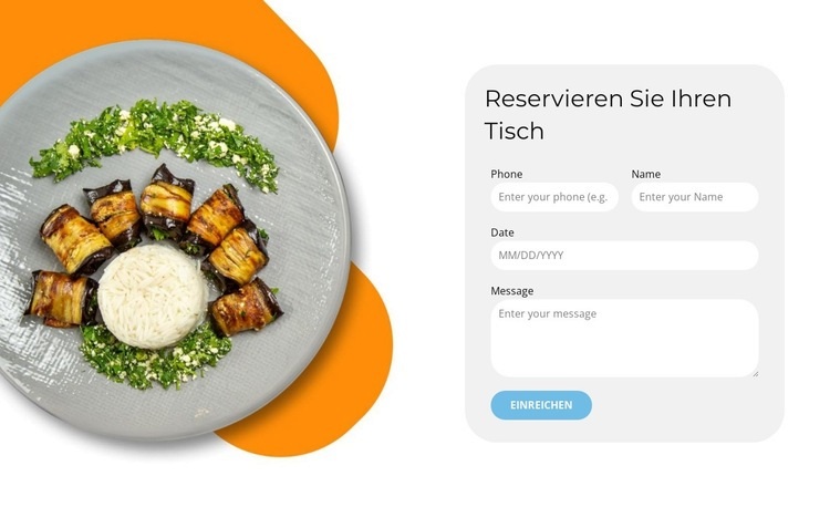 Beeilen Sie sich und reservieren Sie einen Tisch Website Builder-Vorlagen