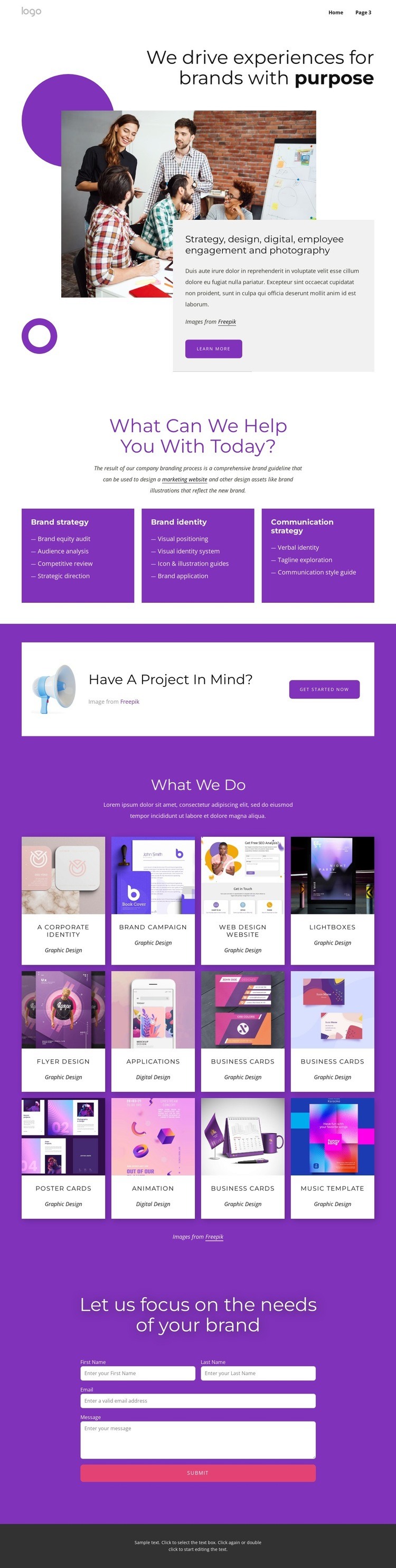 Full branding and web design Homepage Design