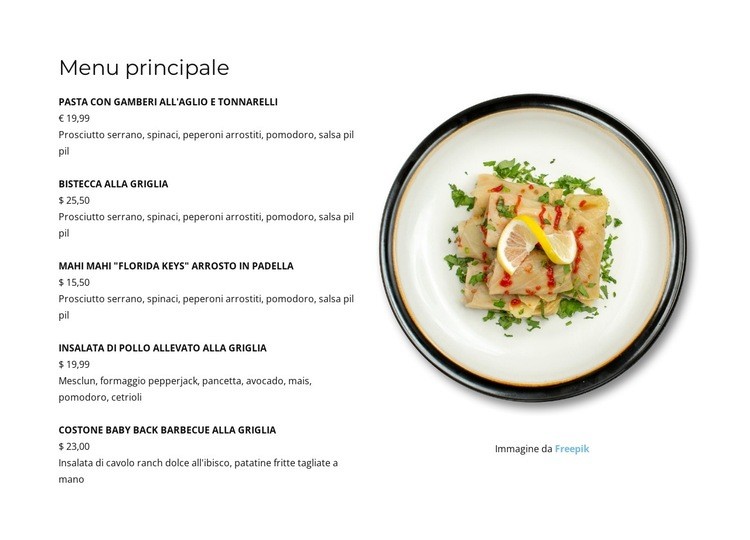 Snack per tutti i gusti Mockup del sito web