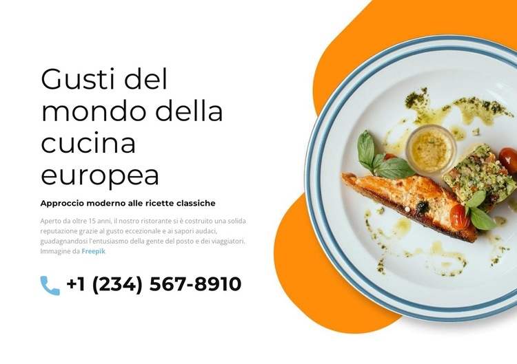 Cucina europea Modello di sito Web