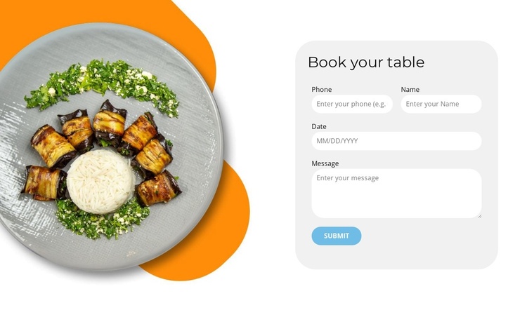 Hurry up to book a table Joomla Template