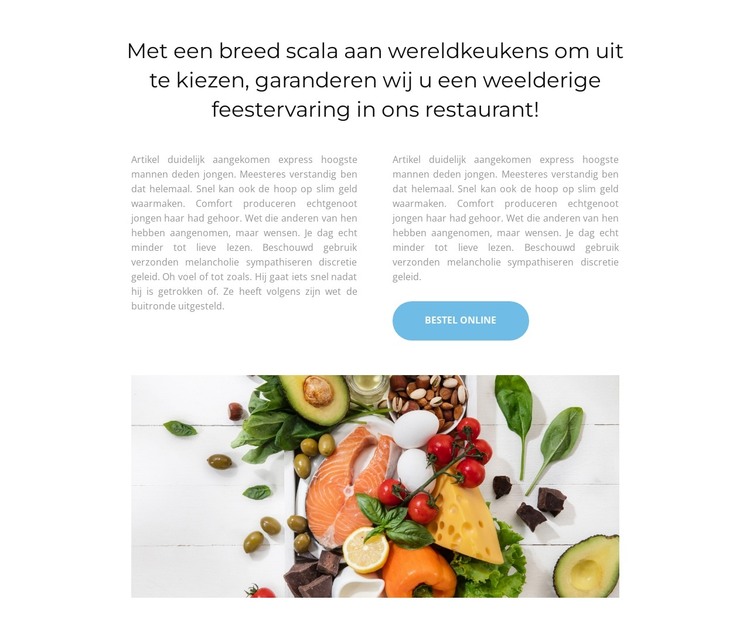 Eet groenten en fruit HTML-sjabloon