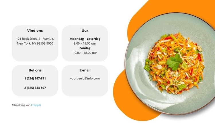 Onze restaurants Website mockup