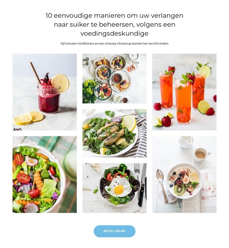 Elimineer suiker Website ontwerp