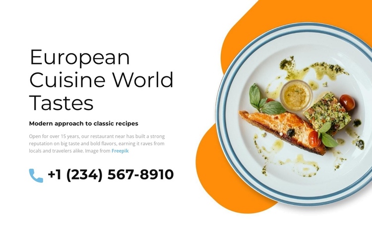 European cuisine One Page Template