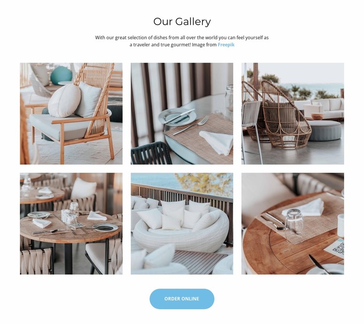 Restaurant photos Website Mockup