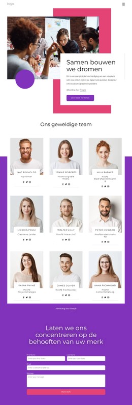 Samen Bouwen We Aan Dromen Sjabloon HTML CSS Responsief