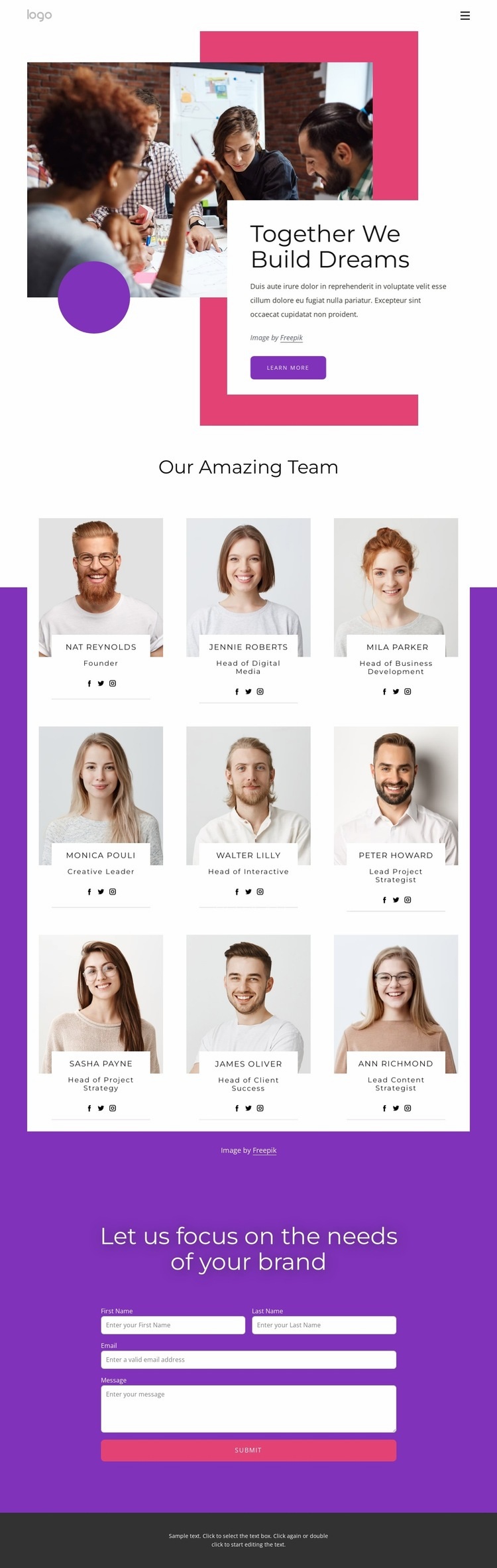 Together we build dreams Wix Template Alternative