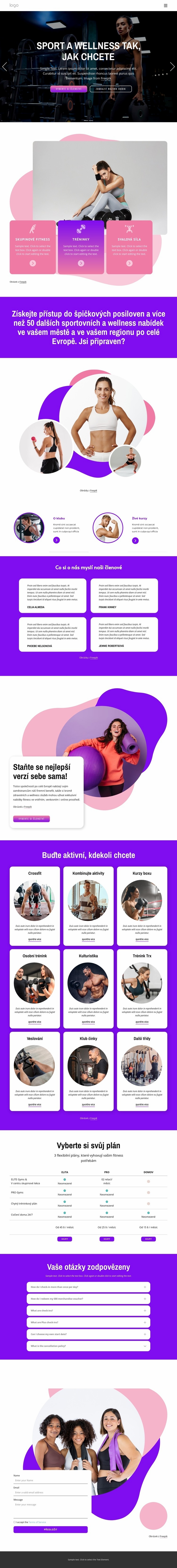 Nejflexibilnější sporty a wellness Šablona HTML