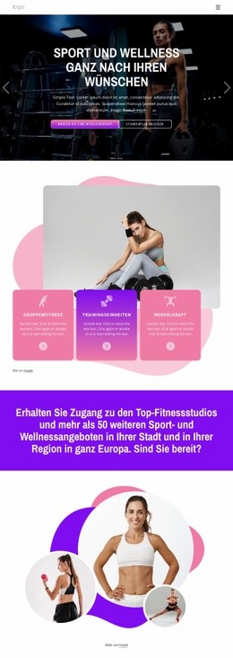 Exklusive Landingpage Für Der Flexibelste Sport Und Wellness
