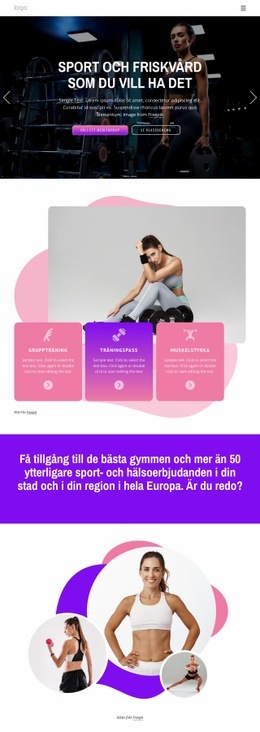 Den Mest Flexibla Sporten Och Friskvården - Enkel Webbplatsmall
