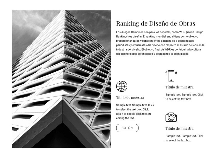 Ranking de diseño de obra Plantilla HTML5