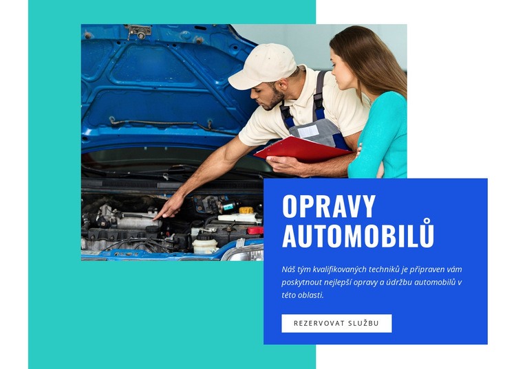 Opravy a servis elektrických aut Šablona webové stránky