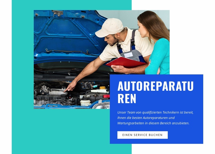 Auto elektrische Reparatur und Service Eine Seitenvorlage
