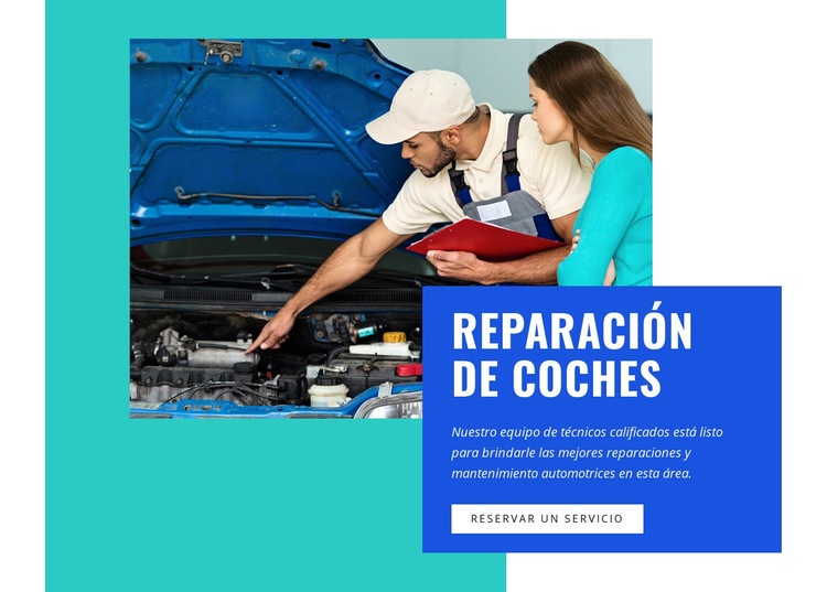 Reparación y servicios eléctricos de automóviles Maqueta de sitio web