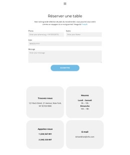 Réserver Une Table - Website Creator HTML