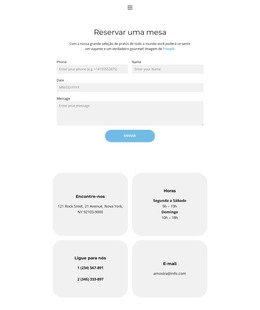 Página Da Web Para Reservar Uma Mesa