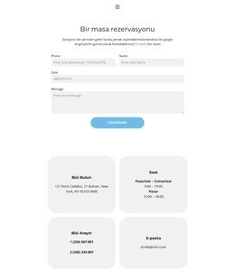 Bir Masa Rezervasyonu Için Web Sayfası