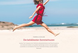 Beliebte Sommertouren - Kostenlose Zielseite, Vorlage HTML5