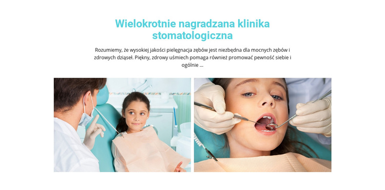 Opieka stomatologiczna dzieci Szablon witryny sieci Web