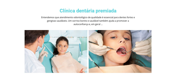 Assistência odontológica infantil Modelo de site