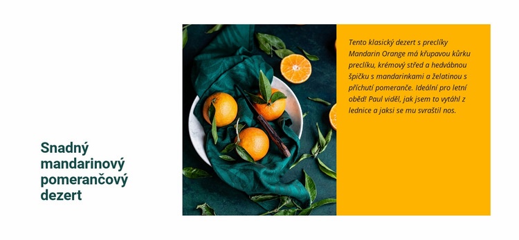 Mandarinový pomerančový dezert Šablona CSS
