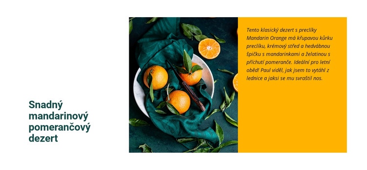 Mandarinový pomerančový dezert Šablona webové stránky